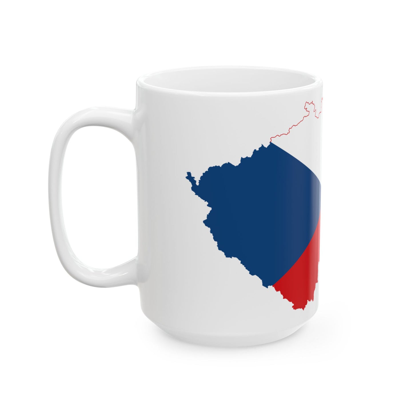 Flag-map of the Czech Republic (Czech Republic) White Coffee Mug-Go Mug Yourself