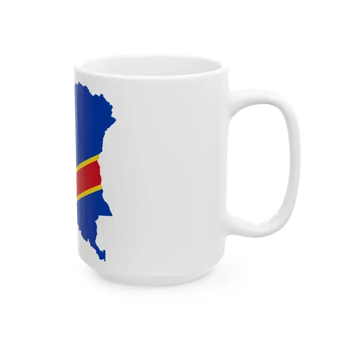 Flag map of the Democratic Republic of the Congo 1966-1971 (Congo) White Coffee Mug - Go Mug Yourself