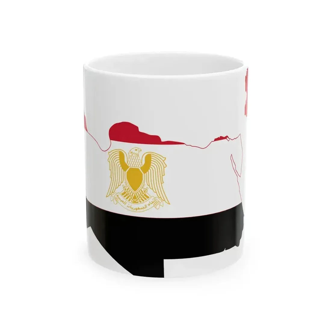 Flag map of the Federation of Arab Republics (Egypt) White Coffee Mug 11oz - Go Mug Yourself