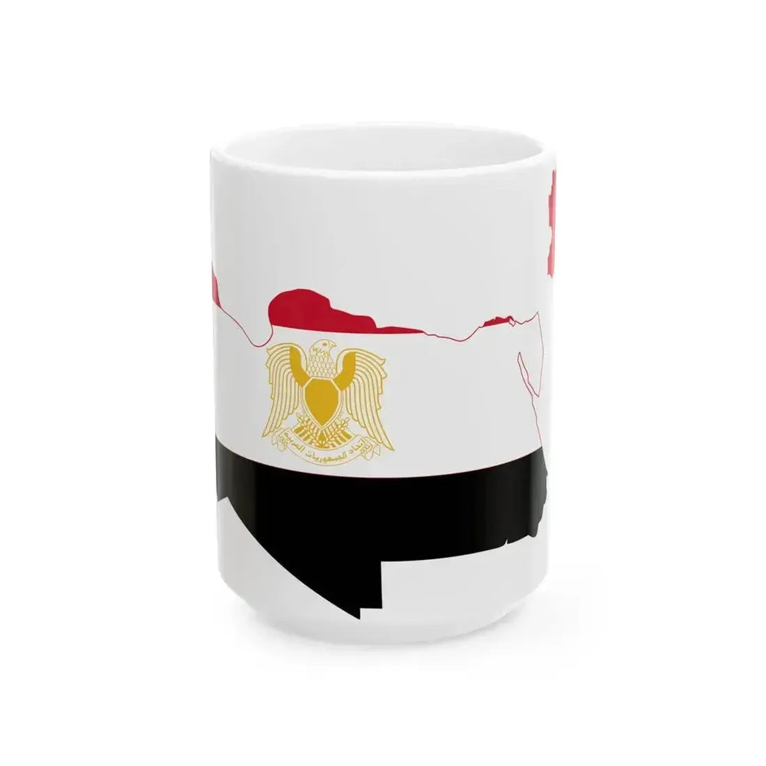 Flag map of the Federation of Arab Republics (Egypt) White Coffee Mug 15oz - Go Mug Yourself