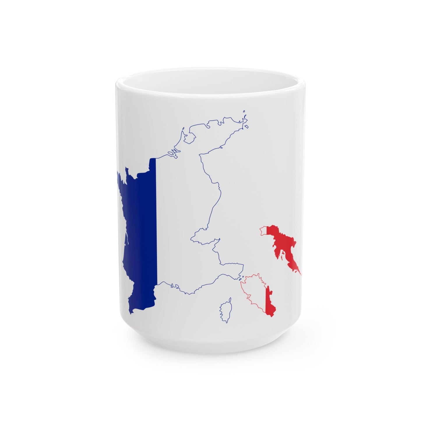 Flag-map of the First French Empire (France) White Coffee Mug-15oz-Go Mug Yourself