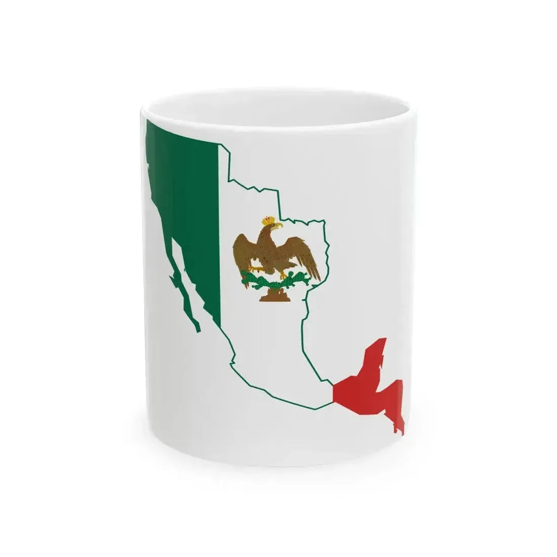 Flag map of the First Mexican Empire 1821-1823 (Mexico) White Coffee Mug 11oz - Go Mug Yourself