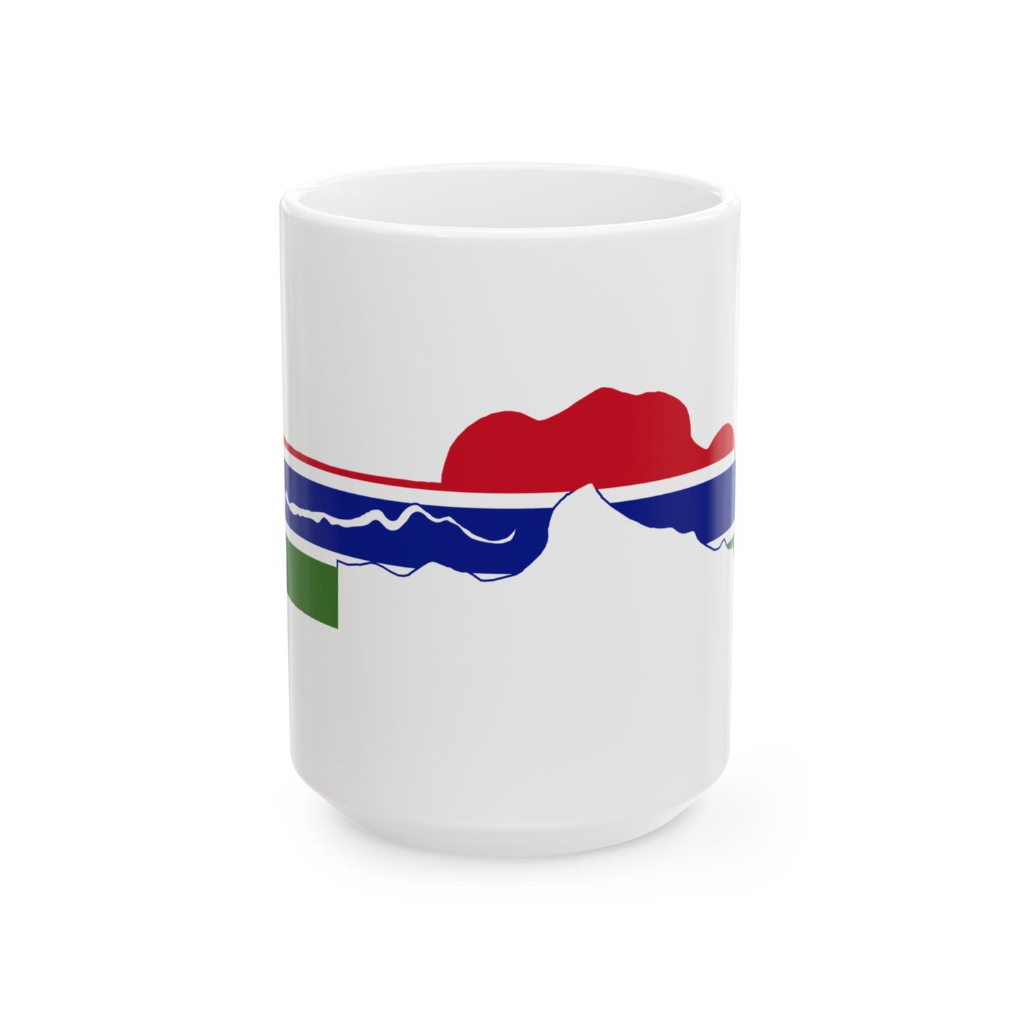 Flag map of The Gambia (Gambia) White Coffee Mug-15oz-Go Mug Yourself