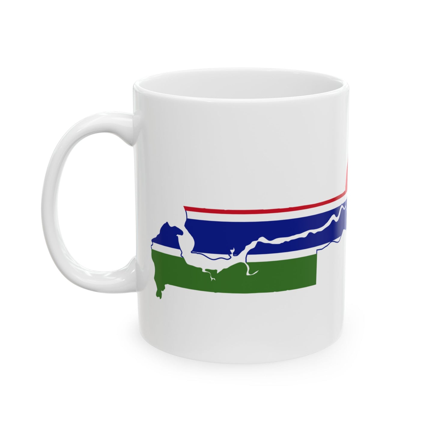 Flag map of The Gambia (Gambia) White Coffee Mug-Go Mug Yourself