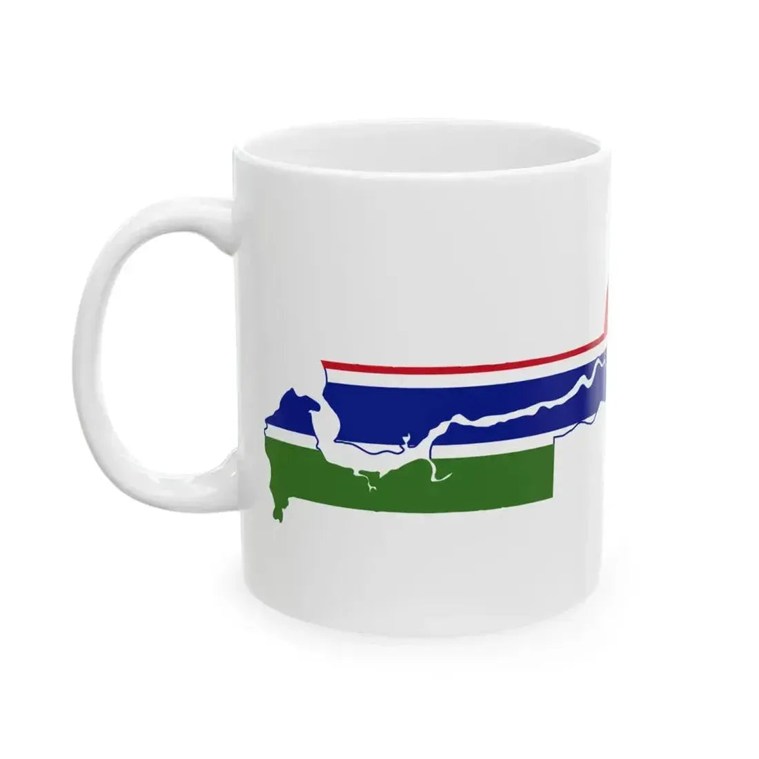 Flag map of The Gambia (Gambia) White Coffee Mug - Go Mug Yourself