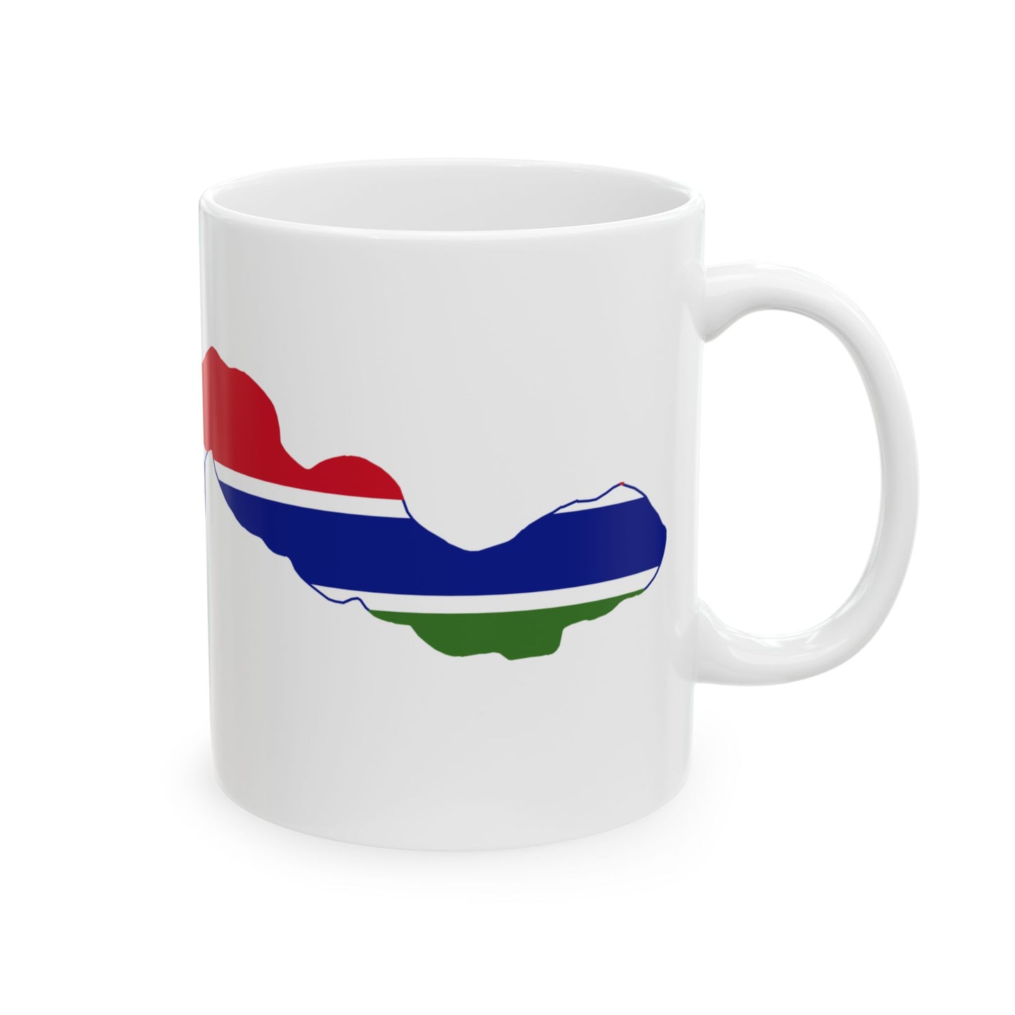 Flag map of The Gambia (Gambia) White Coffee Mug-Go Mug Yourself