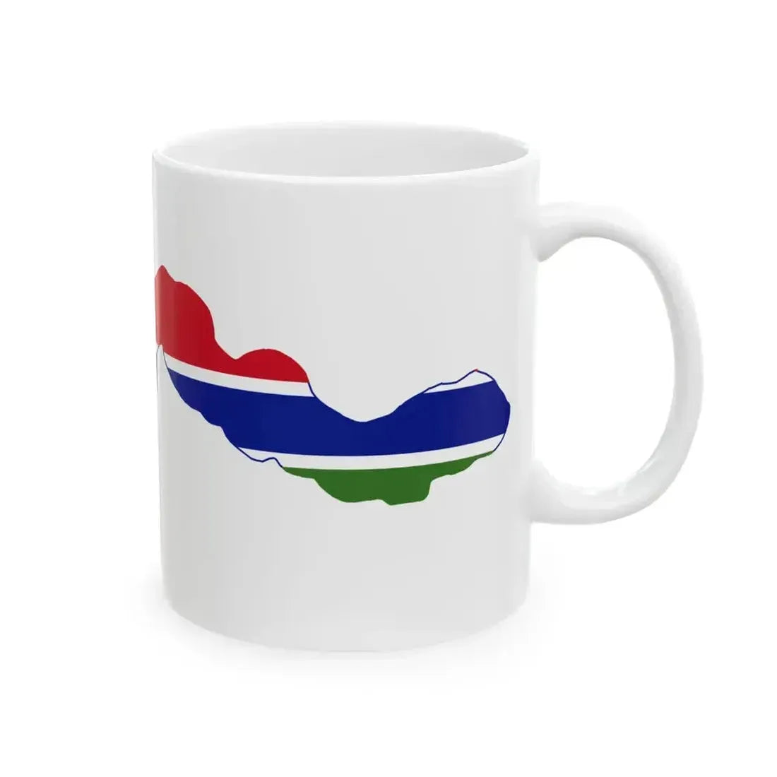 Flag map of The Gambia (Gambia) White Coffee Mug - Go Mug Yourself