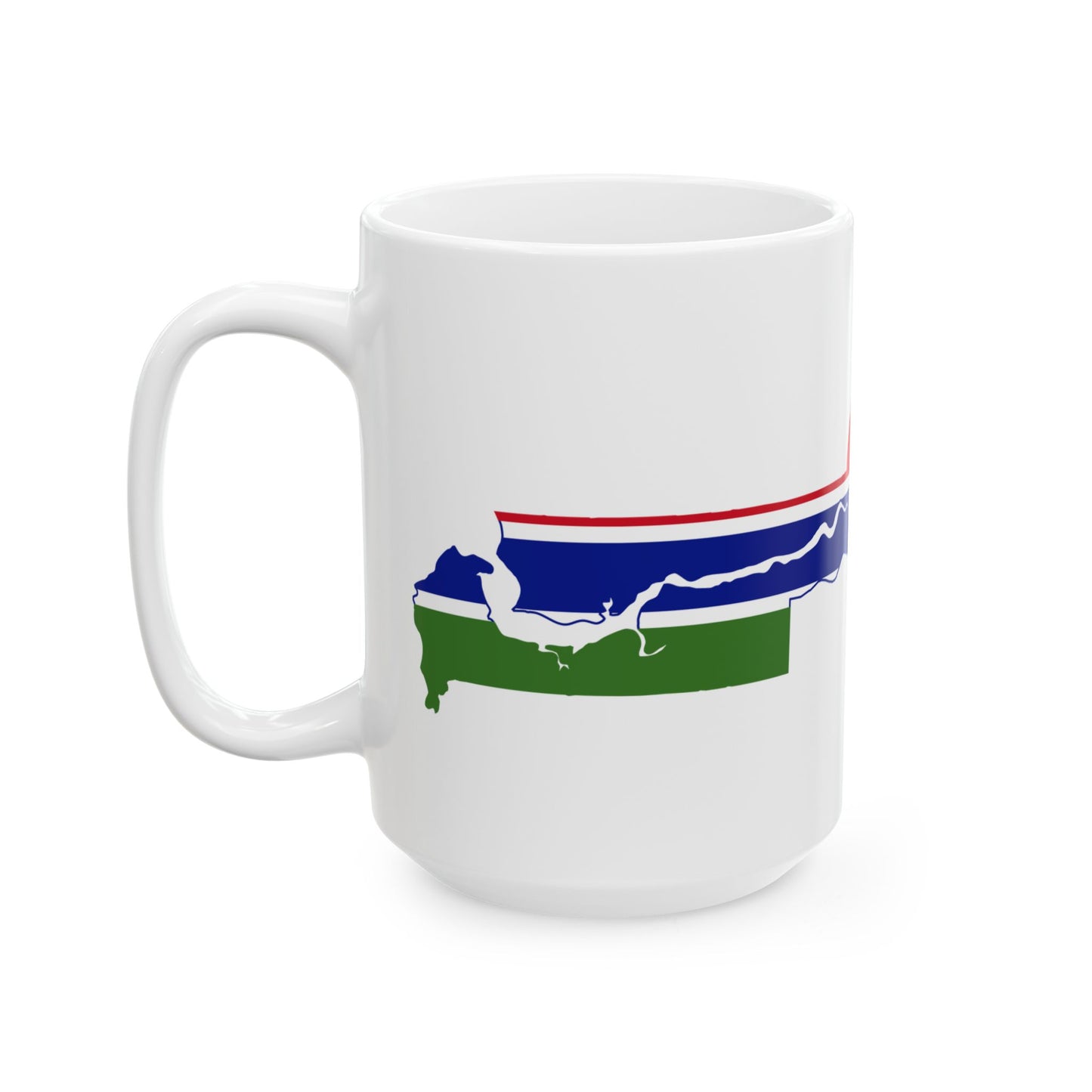 Flag map of The Gambia (Gambia) White Coffee Mug-Go Mug Yourself