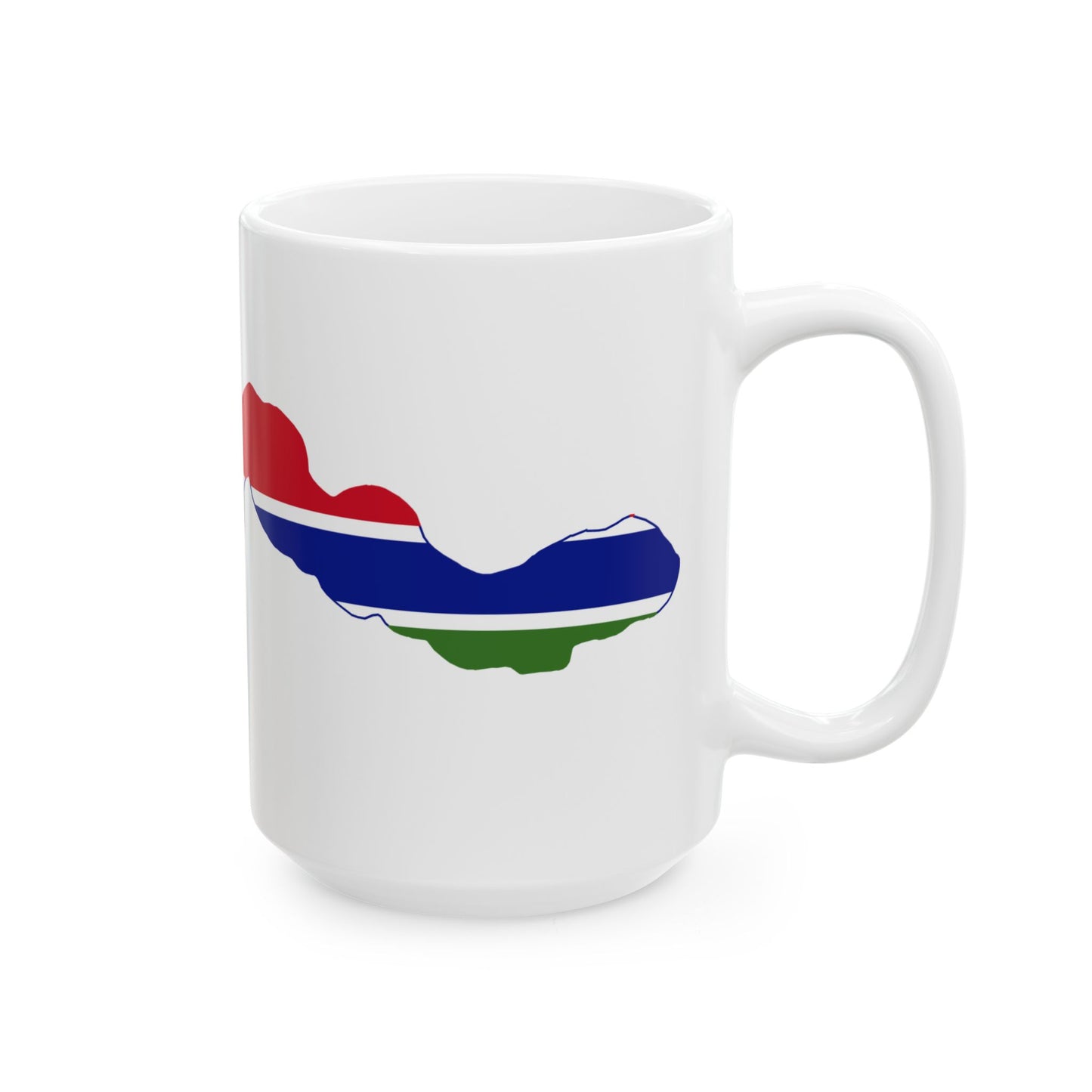 Flag map of The Gambia (Gambia) White Coffee Mug-Go Mug Yourself