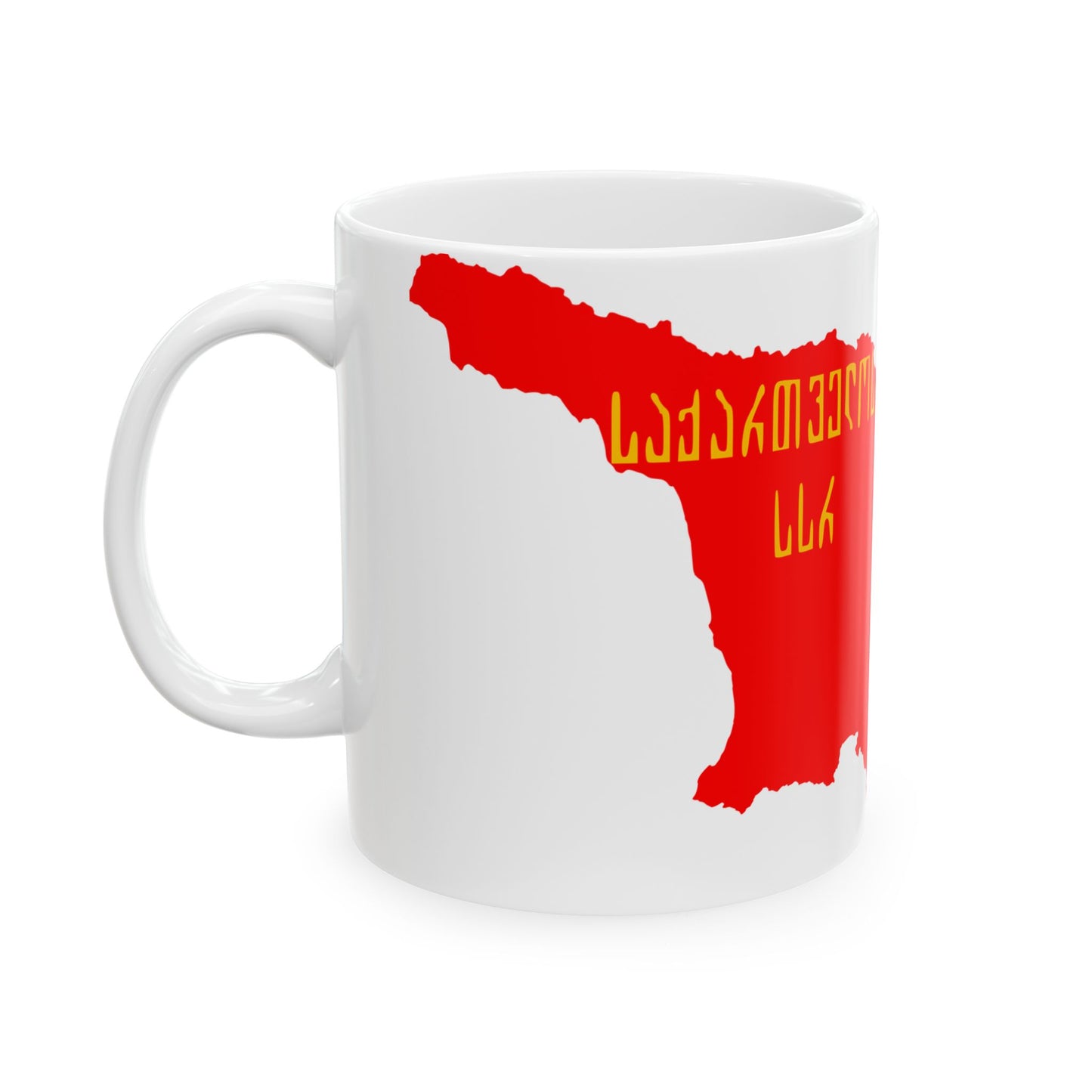 Flag map of the Georgian SSR 1937-1951 (Georgia) White Coffee Mug-Go Mug Yourself