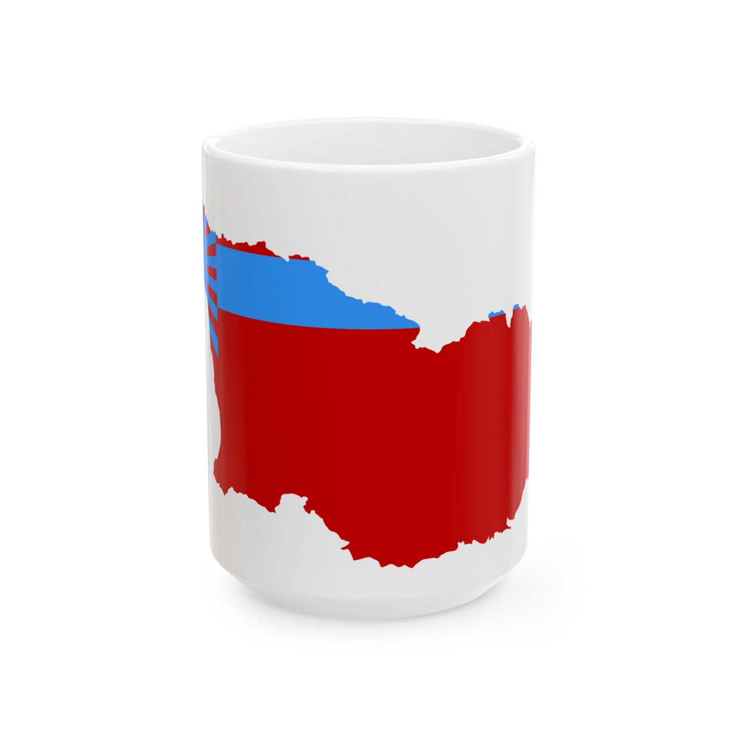 Flag map of the Georgian SSR 1951-1990 (Georgia) White Coffee Mug-15oz-Go Mug Yourself