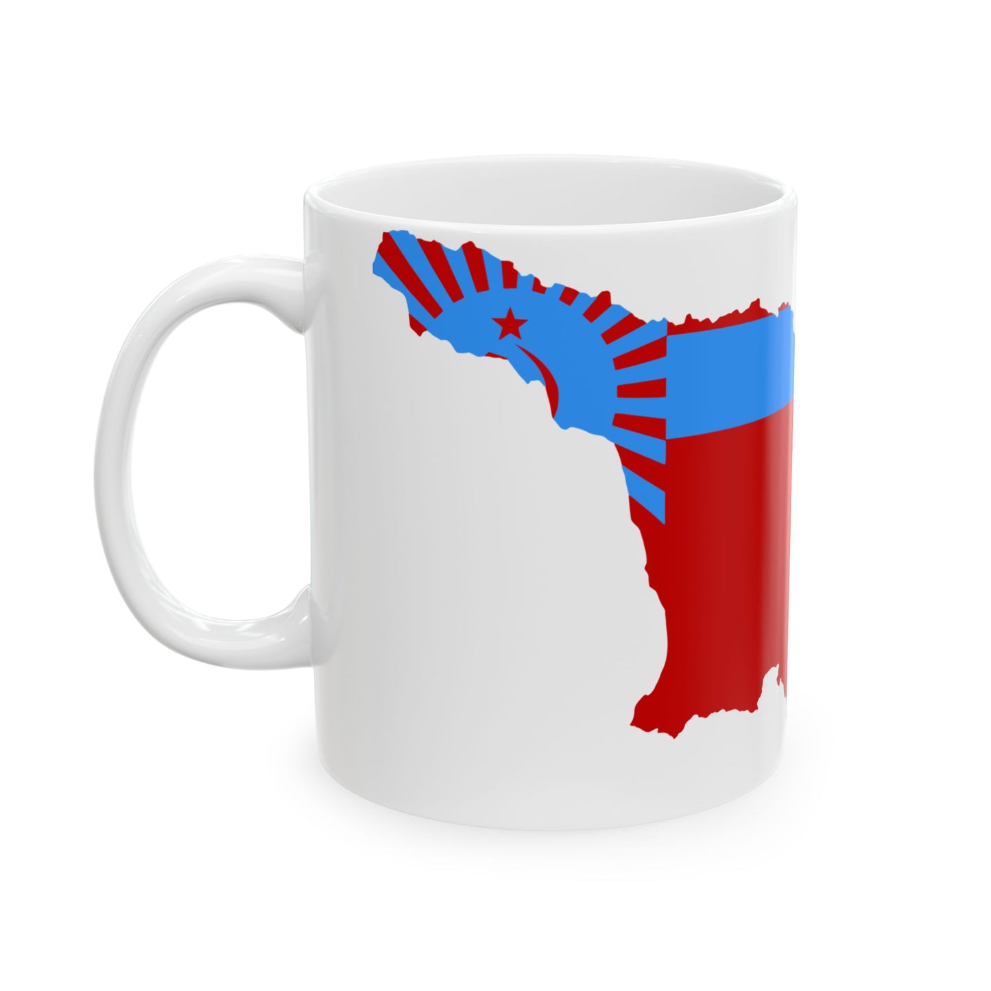 Flag map of the Georgian SSR 1951-1990 (Georgia) White Coffee Mug-Go Mug Yourself