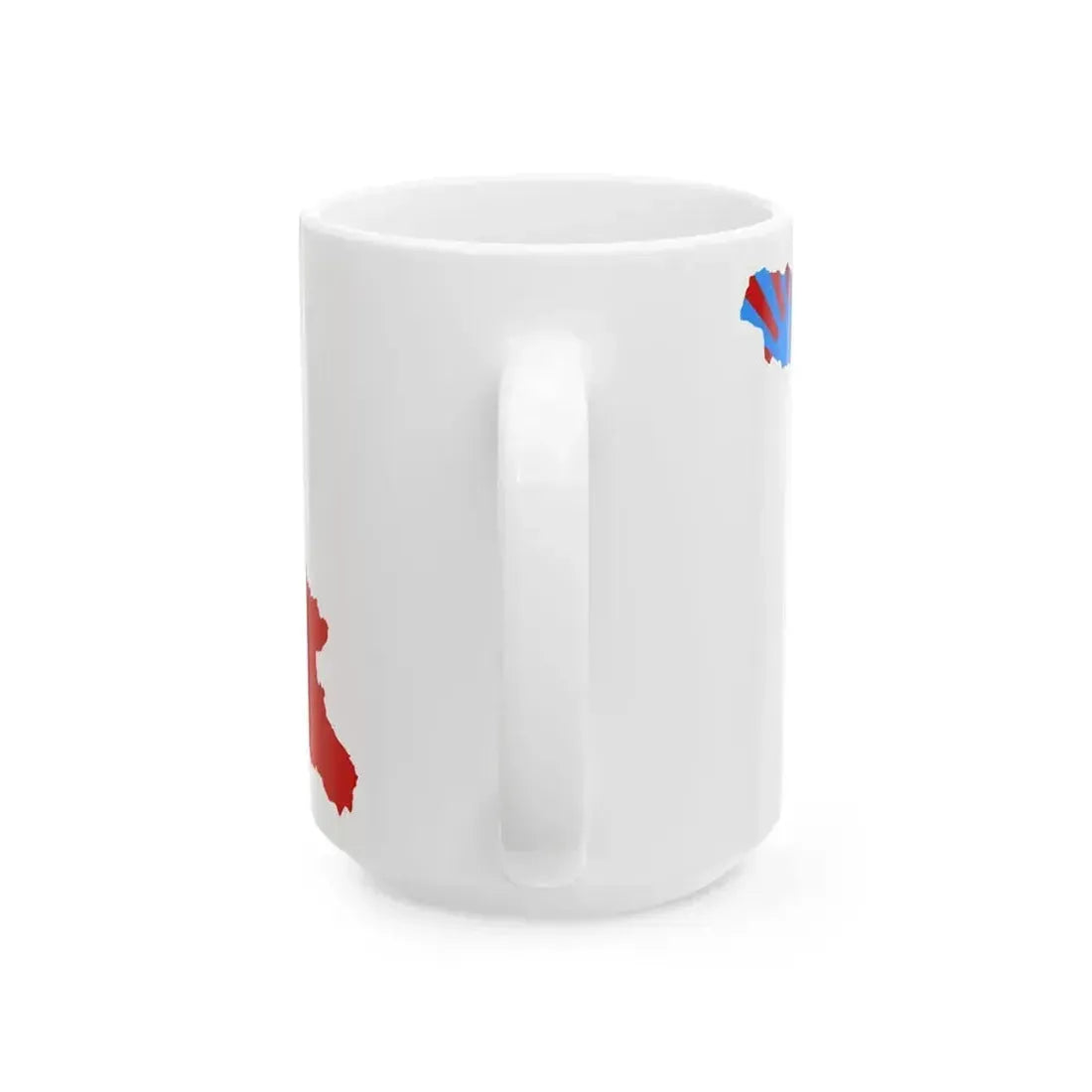 Flag map of the Georgian SSR 1951-1990 (Georgia) White Coffee Mug - Go Mug Yourself