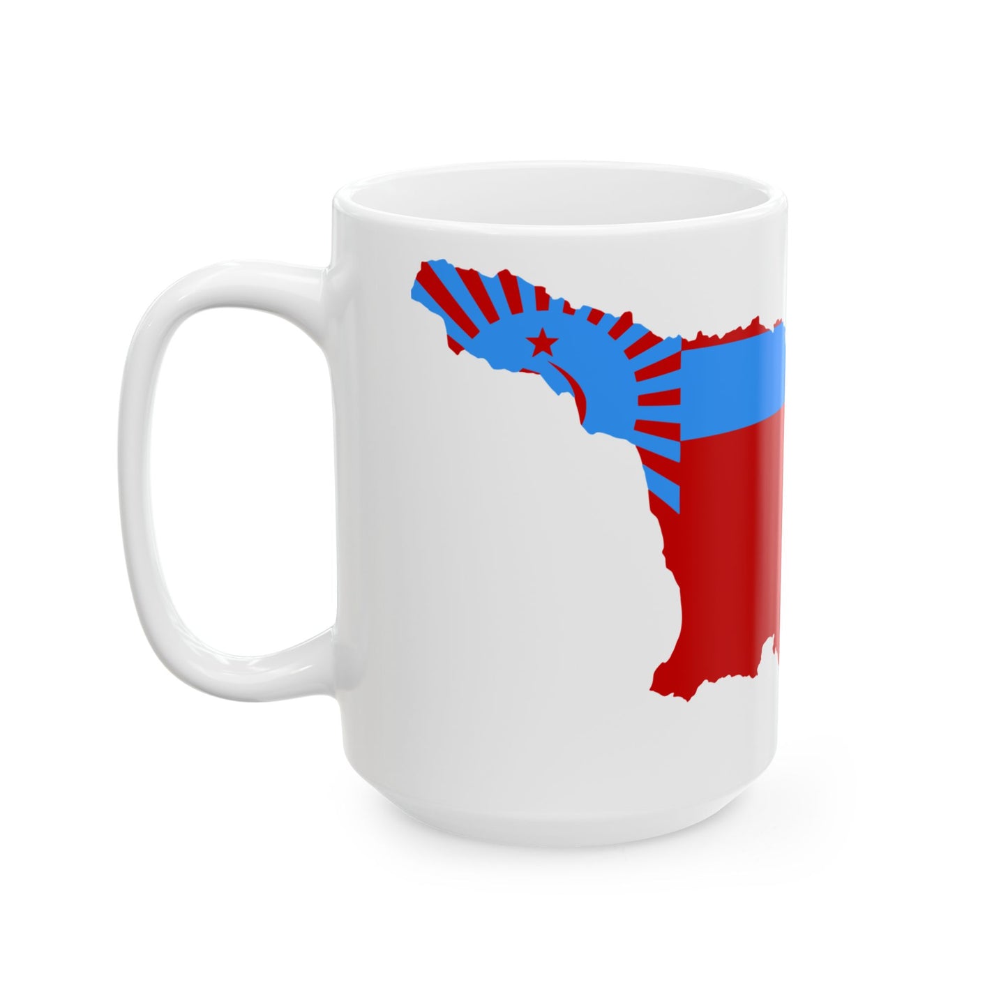Flag map of the Georgian SSR 1951-1990 (Georgia) White Coffee Mug-Go Mug Yourself