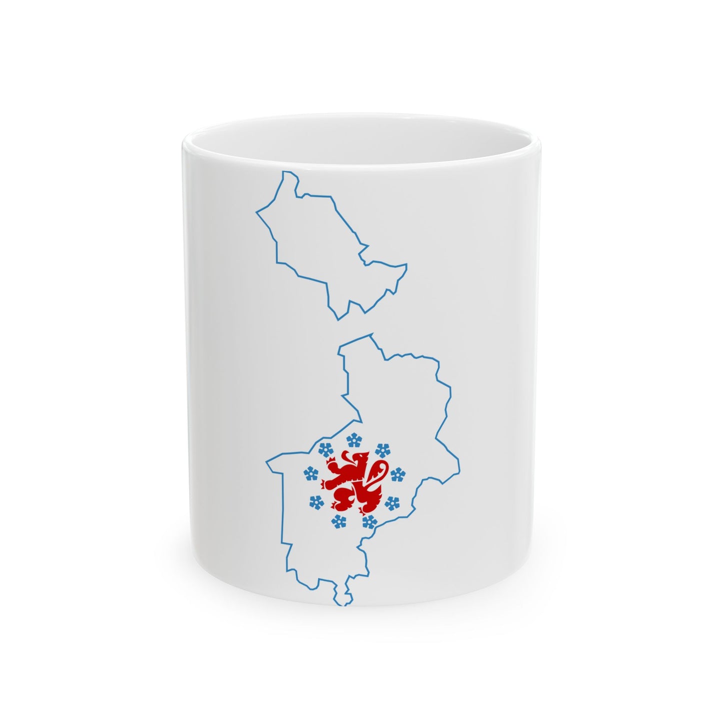 Flag-map of the German-speaking Community of Belgium (Belgium) White Coffee Mug-11oz-Go Mug Yourself