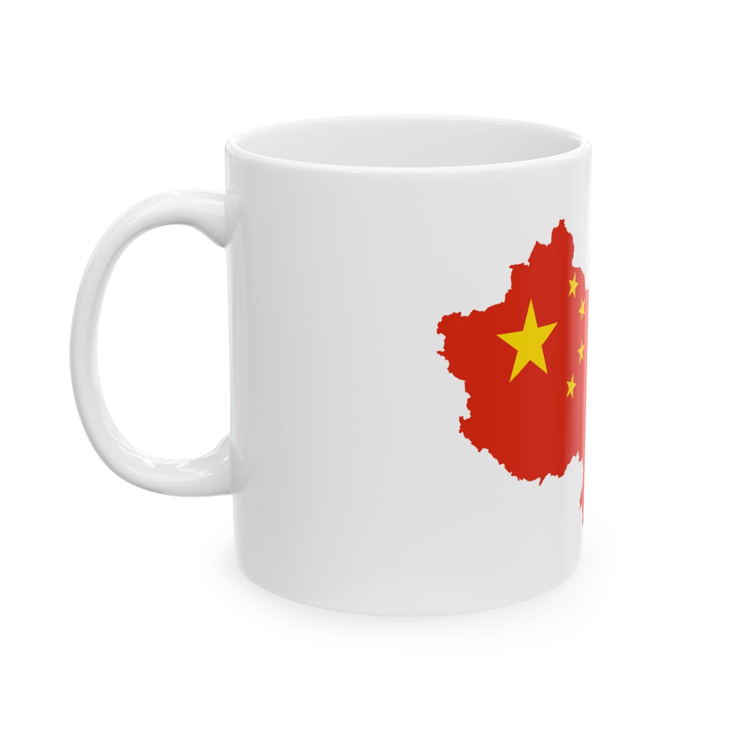 Flag-map of the Greater Peoples Republic of China (China) White Coffee Mug-Go Mug Yourself