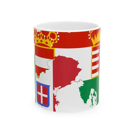 Flag map of the Italian Front (Italy) White Coffee Mug 11oz - Go Mug Yourself