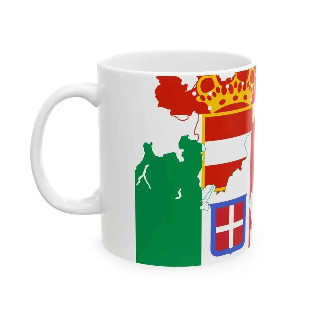 Flag map of the Italian Front (Italy) White Coffee Mug - Go Mug Yourself