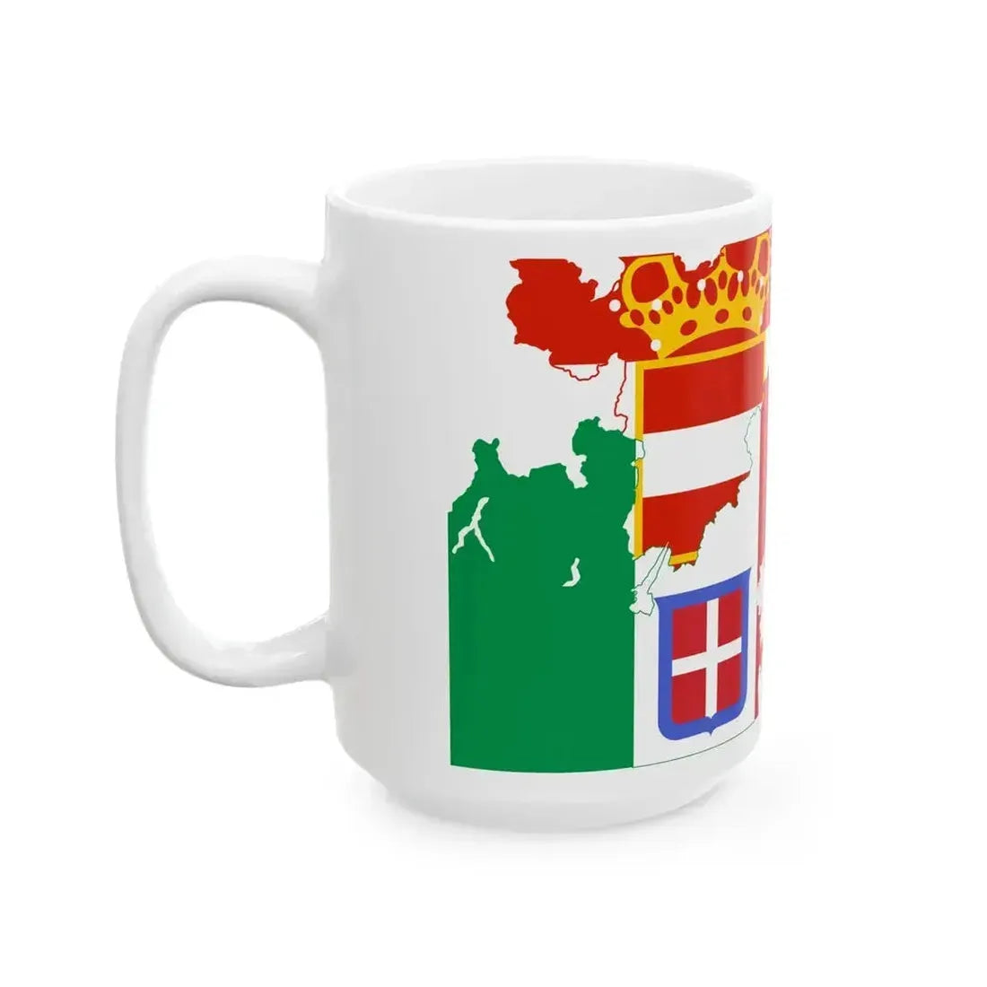 Flag map of the Italian Front (Italy) White Coffee Mug - Go Mug Yourself