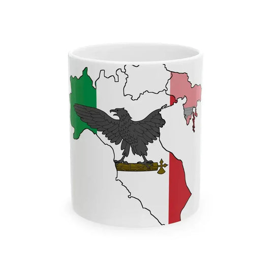 Flag map of the Italian Social Republic (Italy) White Coffee Mug 11oz - Go Mug Yourself