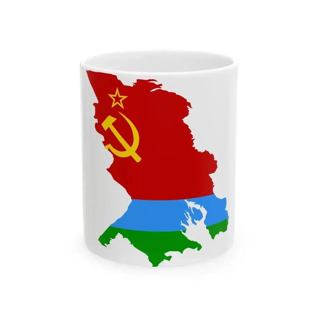 Flag map of the Karelo-Finnish SSR 1953-1956 (Russia) White Coffee Mug 11oz - Go Mug Yourself