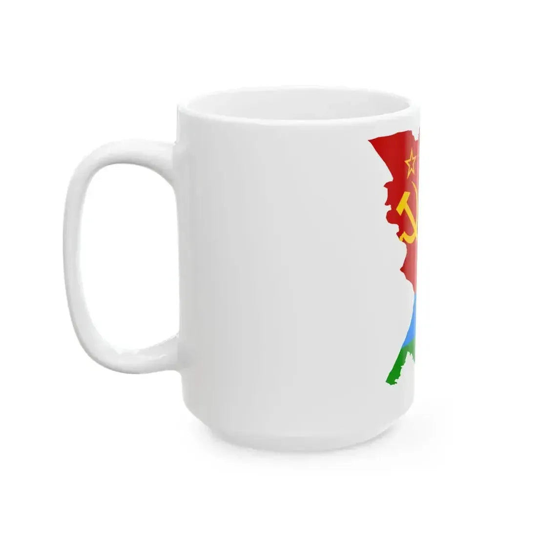 Flag map of the Karelo-Finnish SSR 1953-1956 (Russia) White Coffee Mug - Go Mug Yourself