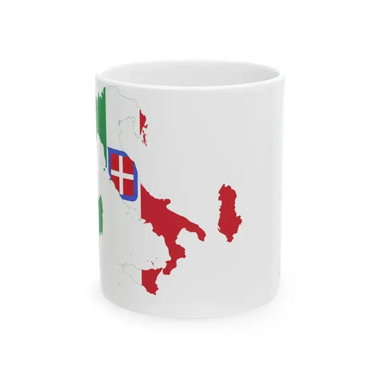 Flag map of the Kingdom of Italy 1940 (Italy) White Coffee Mug 11oz - Go Mug Yourself