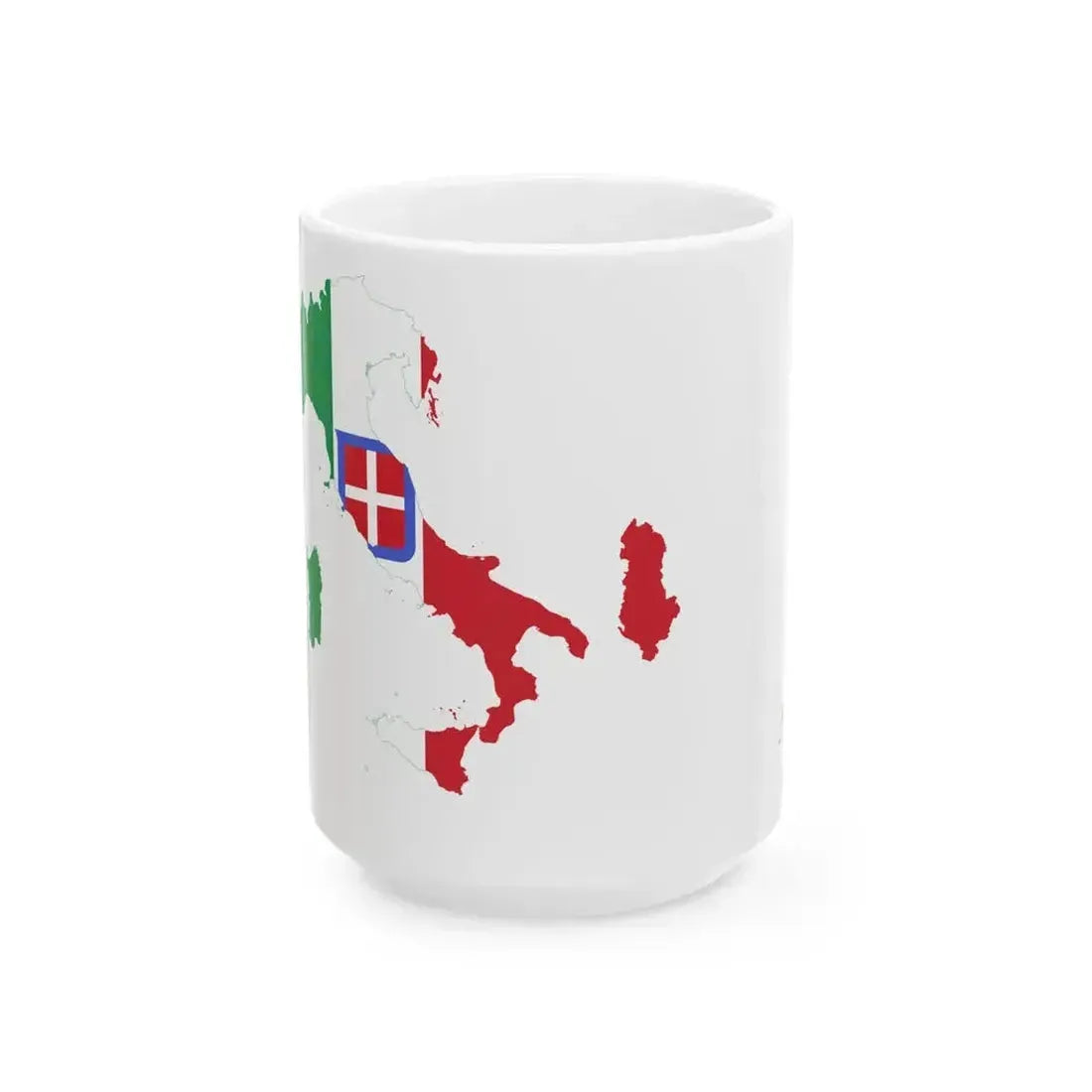 Flag map of the Kingdom of Italy 1940 (Italy) White Coffee Mug 15oz - Go Mug Yourself