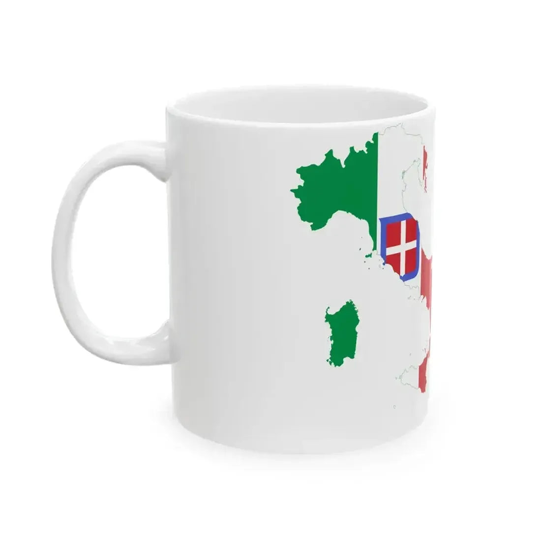 Flag map of the Kingdom of Italy 1940 (Italy) White Coffee Mug - Go Mug Yourself