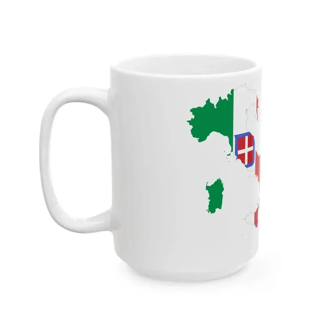 Flag map of the Kingdom of Italy 1940 (Italy) White Coffee Mug - Go Mug Yourself
