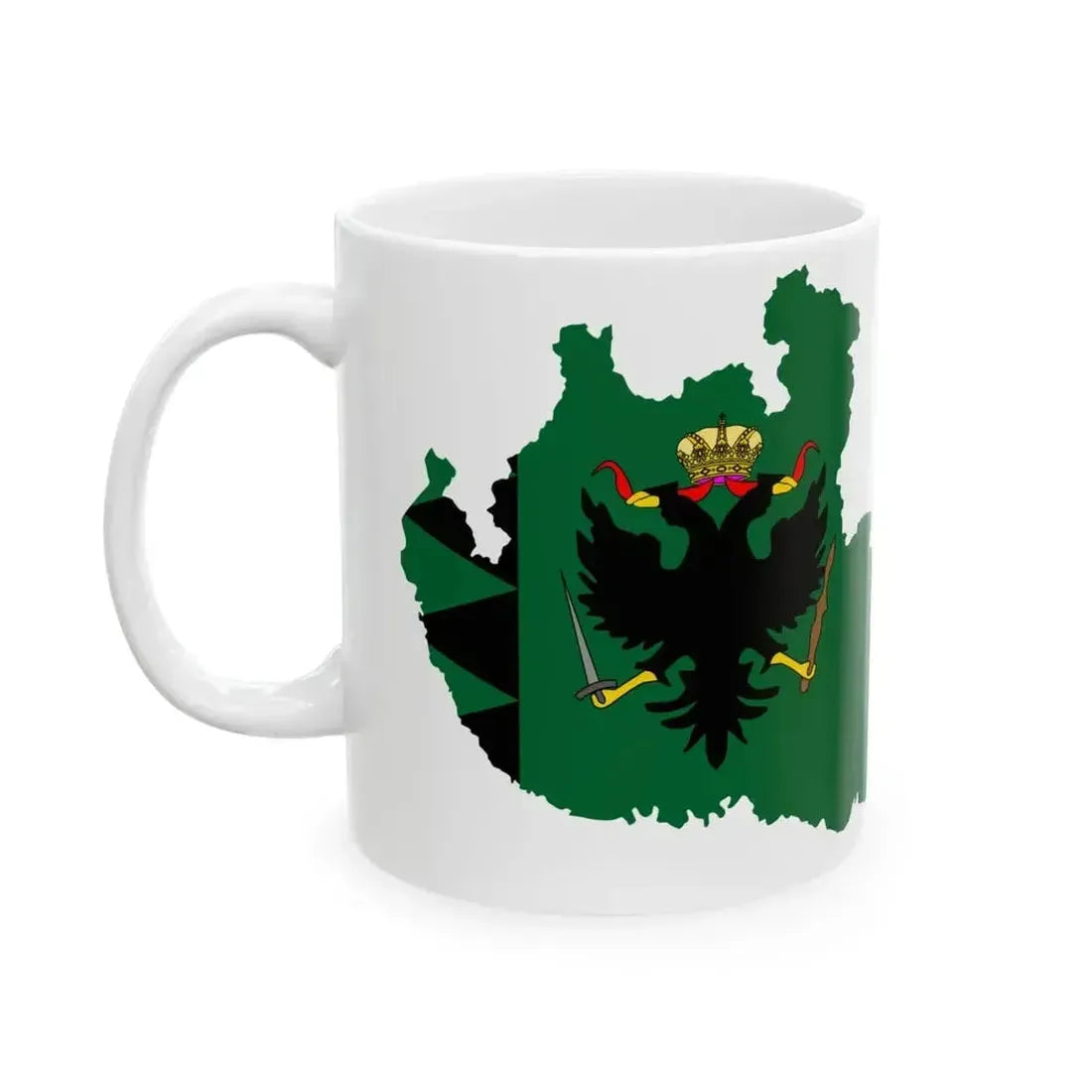 Flag map of the Kingdom of Lombardy-Venetia (Italy) White Coffee Mug - Go Mug Yourself