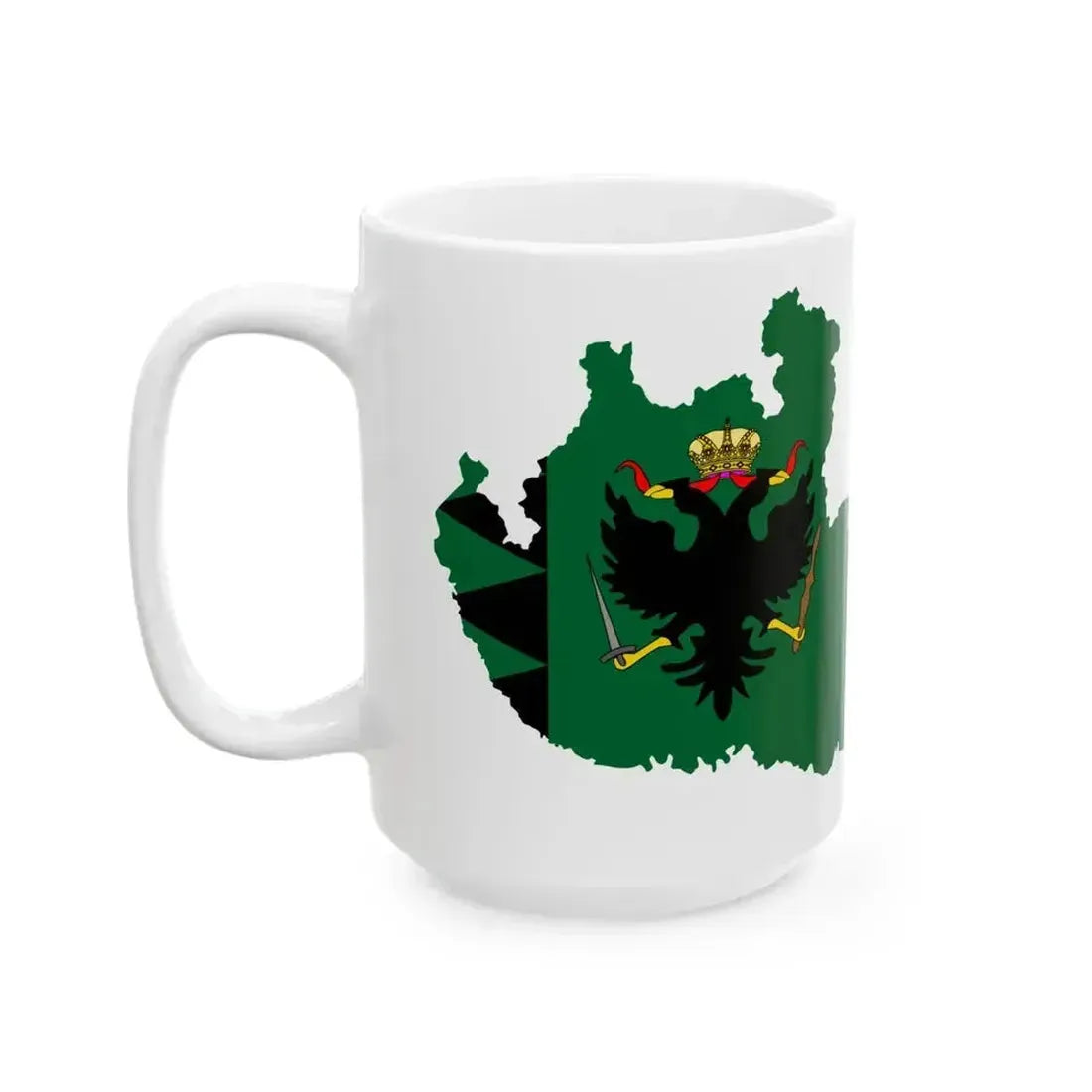 Flag map of the Kingdom of Lombardy-Venetia (Italy) White Coffee Mug - Go Mug Yourself
