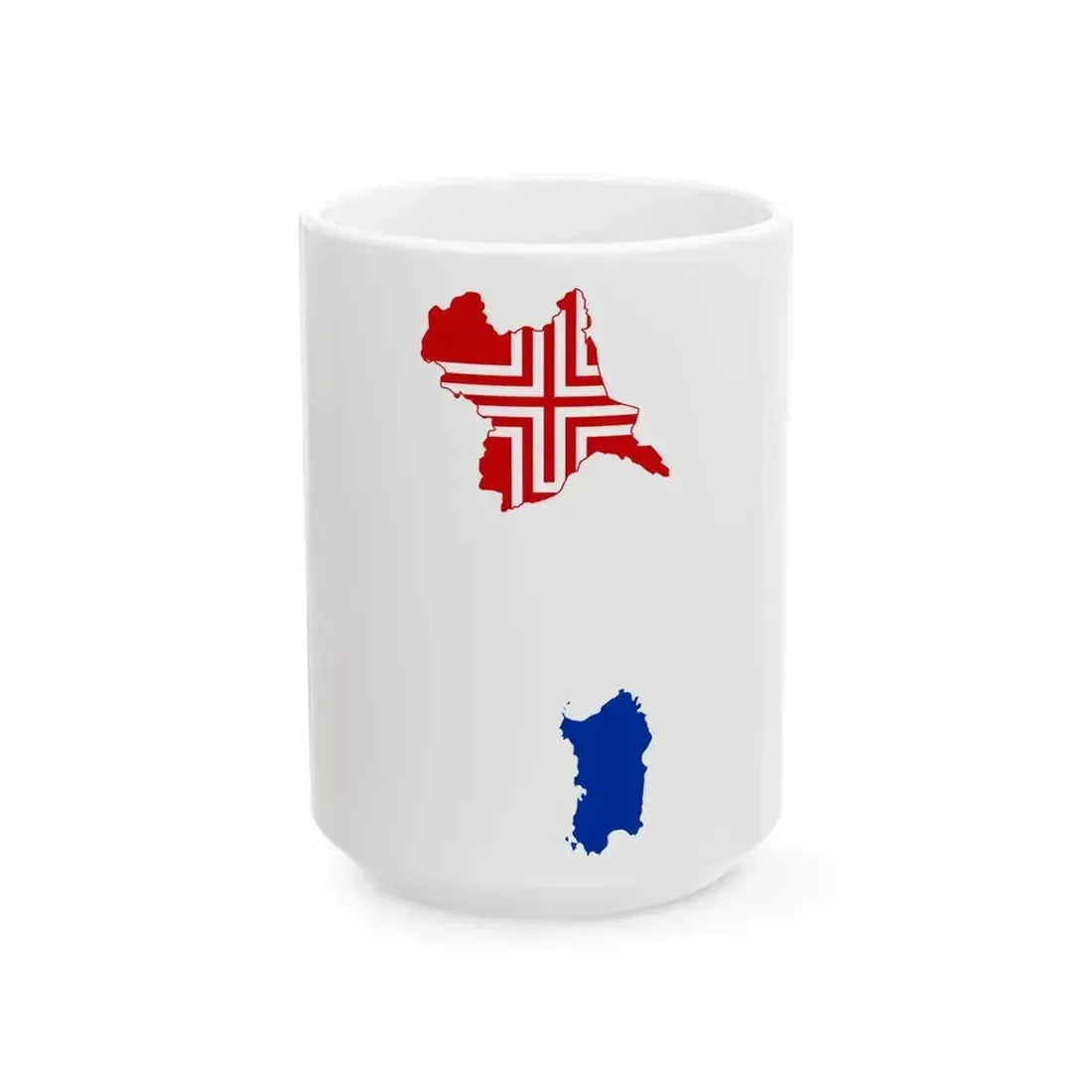 Flag map of the Kingdom of Sardinia 1815-1848 (Italy) White Coffee Mug 15oz - Go Mug Yourself
