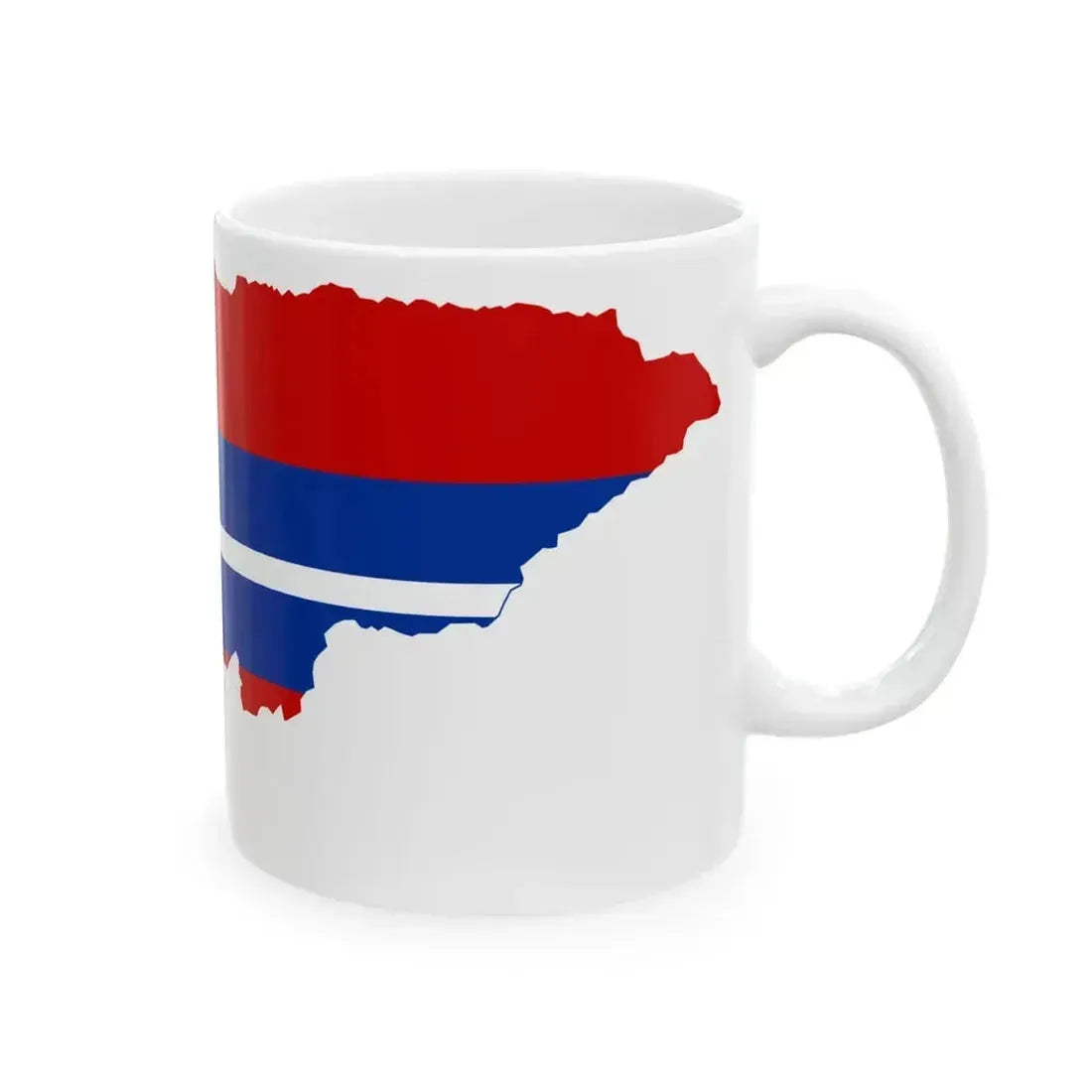 Flag map of the Kirghiz SSR 1952-1991 Flag map of Kyrgyzstan 19911992 (Kyrgyzstan) White Coffee Mug - Go Mug Yourself