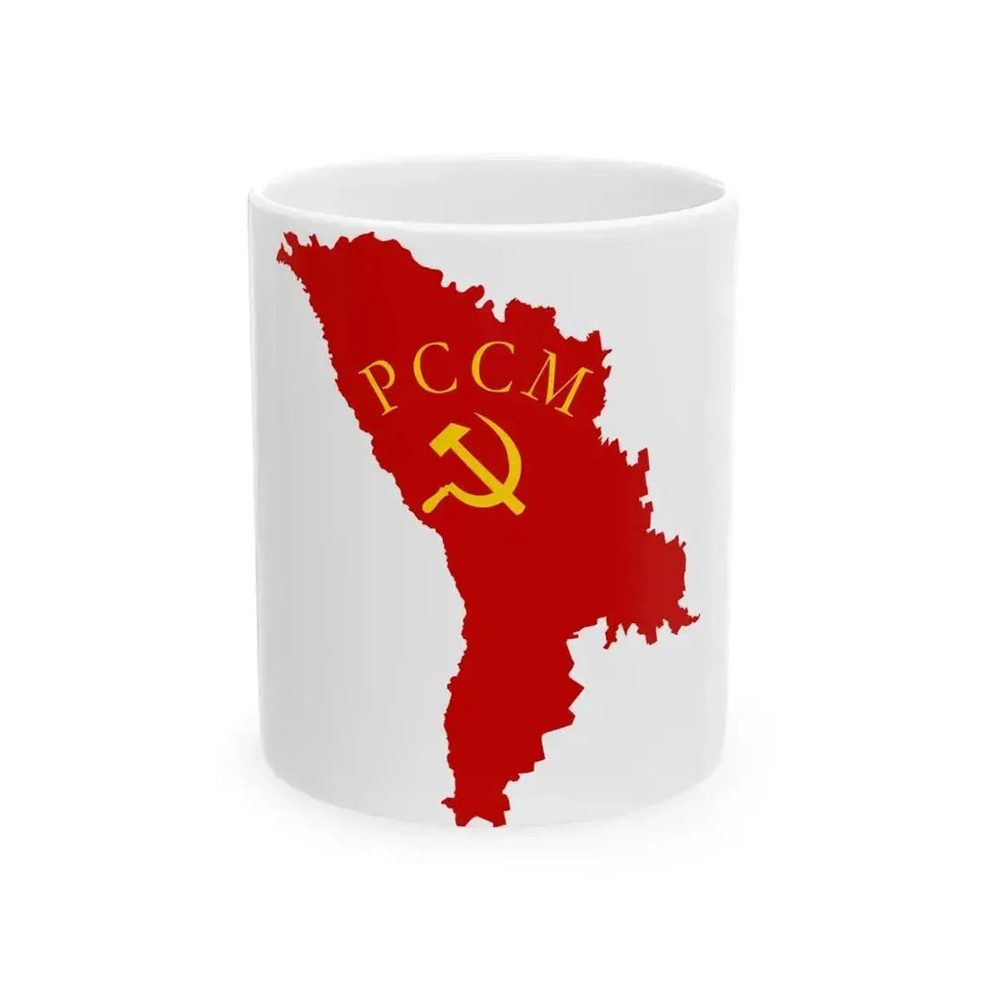 Flag map of the Moldavian SSR 1941-1952 (Moldova) White Coffee Mug 11oz - Go Mug Yourself