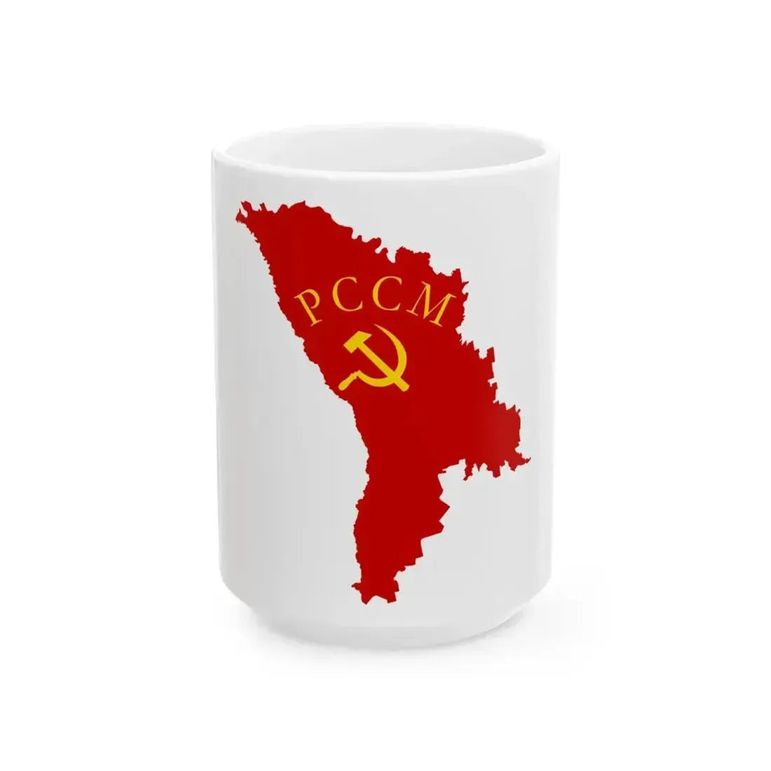 Flag map of the Moldavian SSR 1941-1952 (Moldova) White Coffee Mug 15oz - Go Mug Yourself
