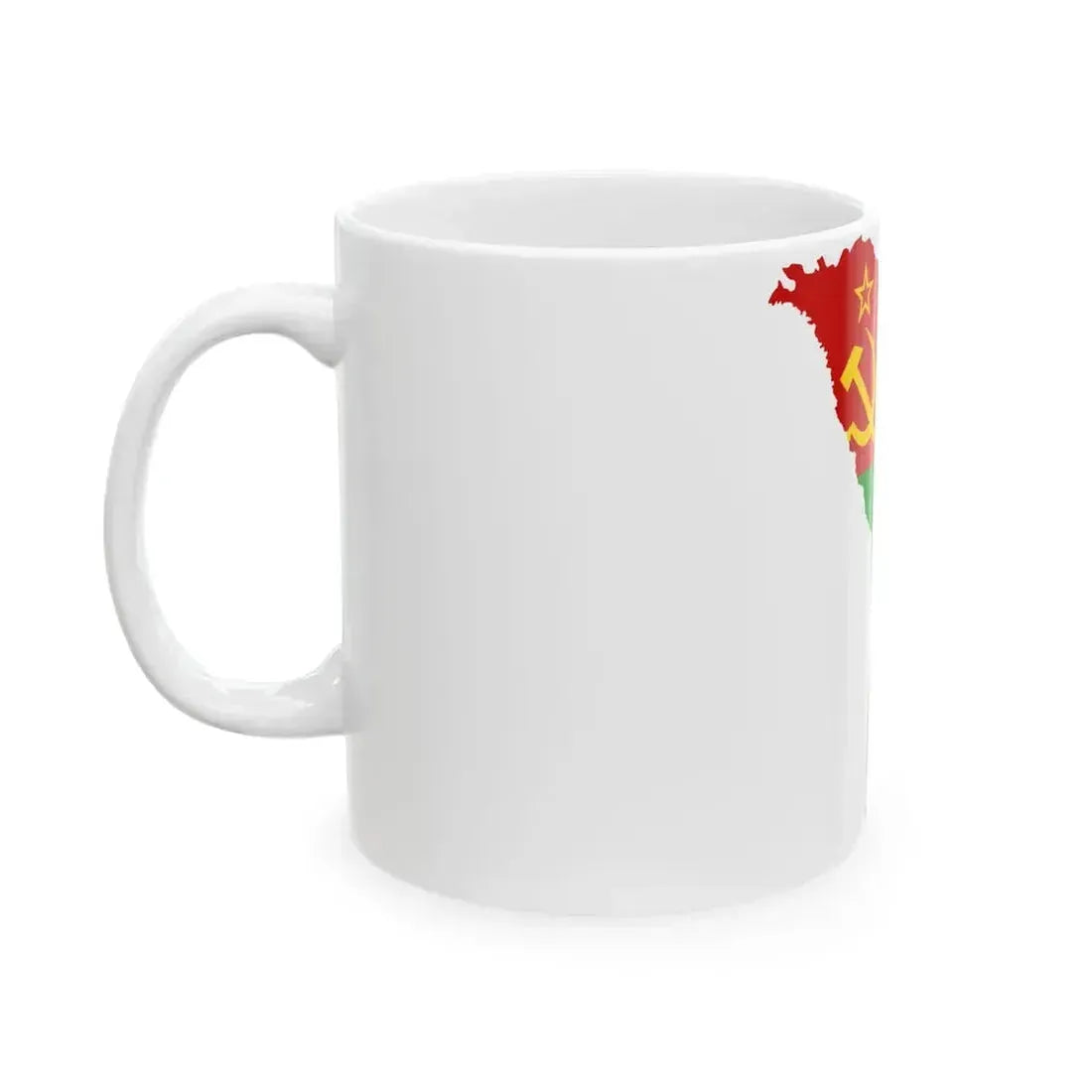 Flag map of the Moldavian SSR 1952-1990 (Moldova) White Coffee Mug - Go Mug Yourself