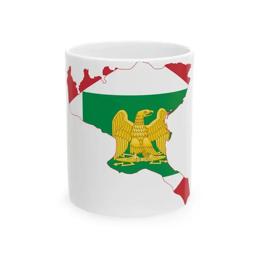 Flag map of the Napoleonic Kingdom of Italy (Italy) White Coffee Mug 11oz - Go Mug Yourself