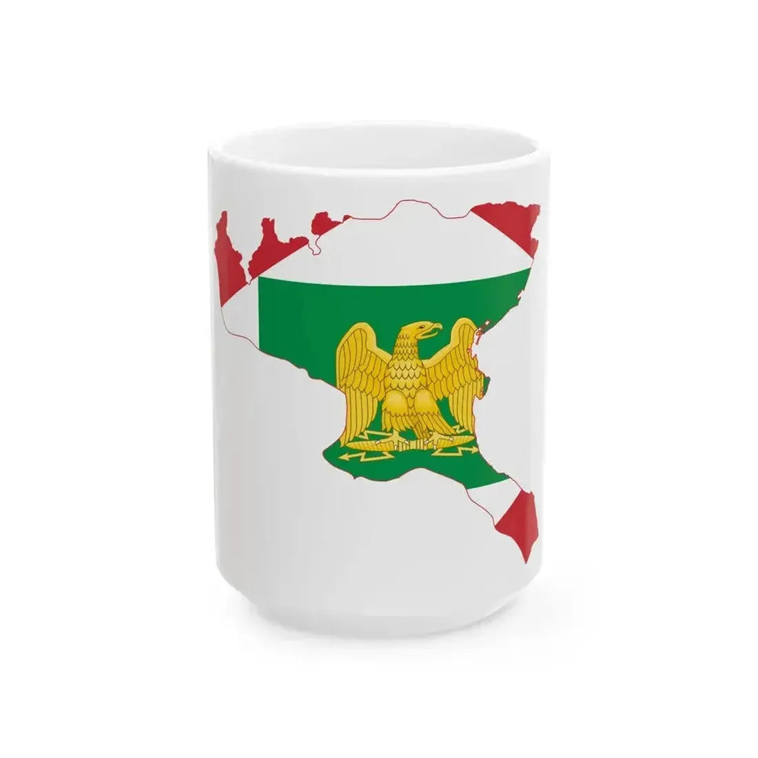 Flag map of the Napoleonic Kingdom of Italy (Italy) White Coffee Mug 15oz - Go Mug Yourself