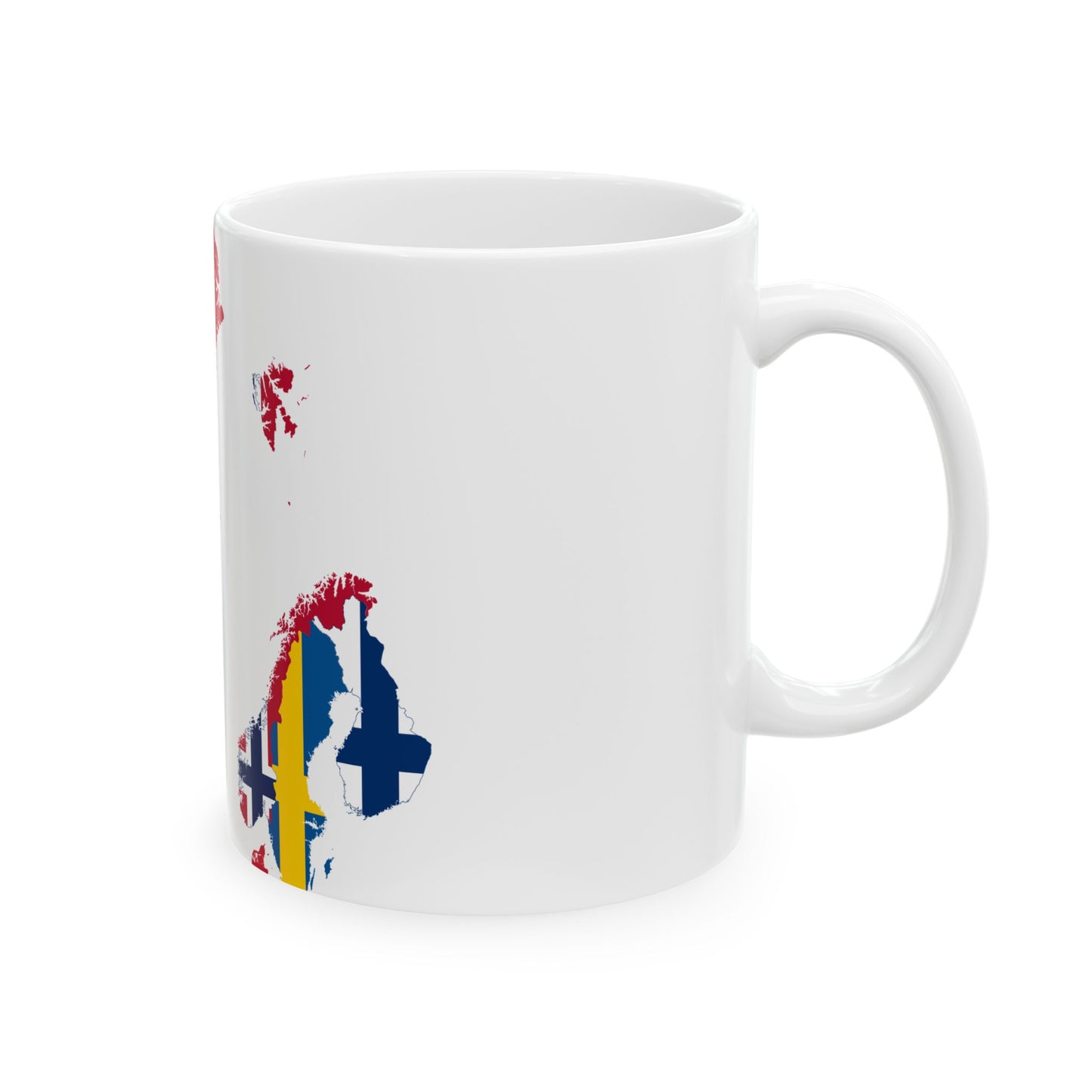 Flag map of the Nordic countries (Denmark) White Coffee Mug-Go Mug Yourself