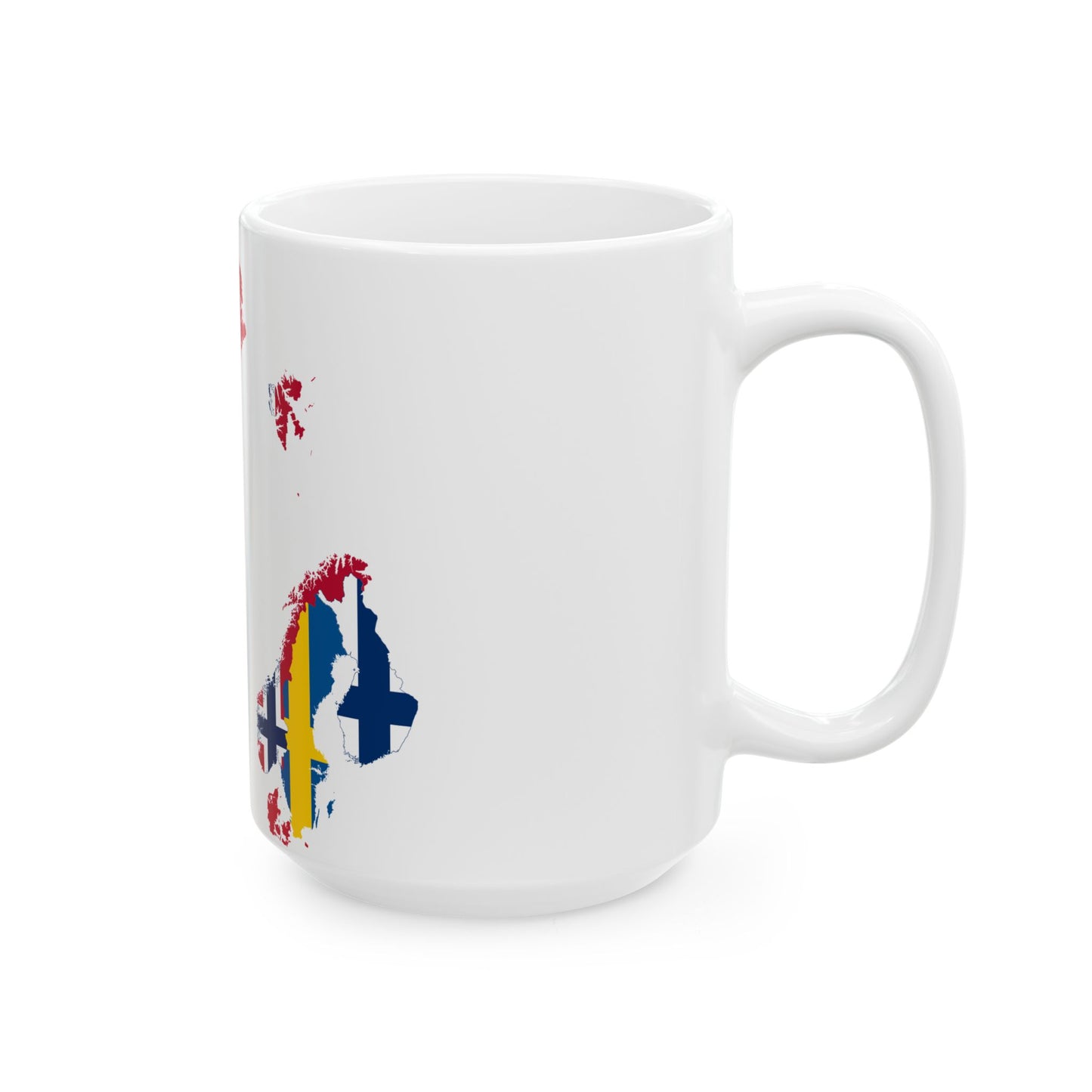 Flag map of the Nordic countries (Denmark) White Coffee Mug-Go Mug Yourself