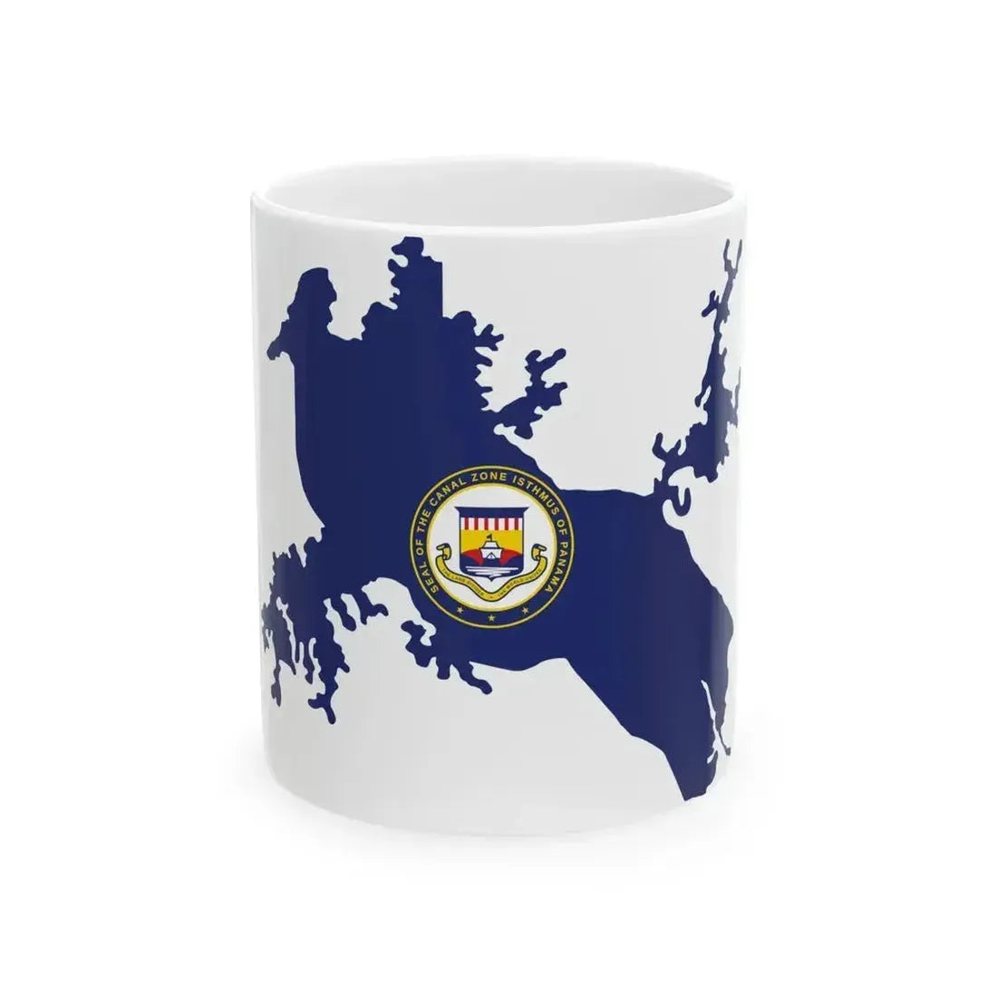 Flag Map of the Panama Canal Zone 1903-1979 (Panama) White Coffee Mug 11oz - Go Mug Yourself