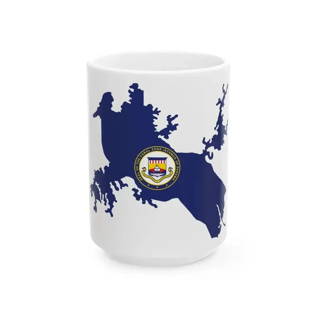 Flag Map of the Panama Canal Zone 1903-1979 (Panama) White Coffee Mug 15oz - Go Mug Yourself