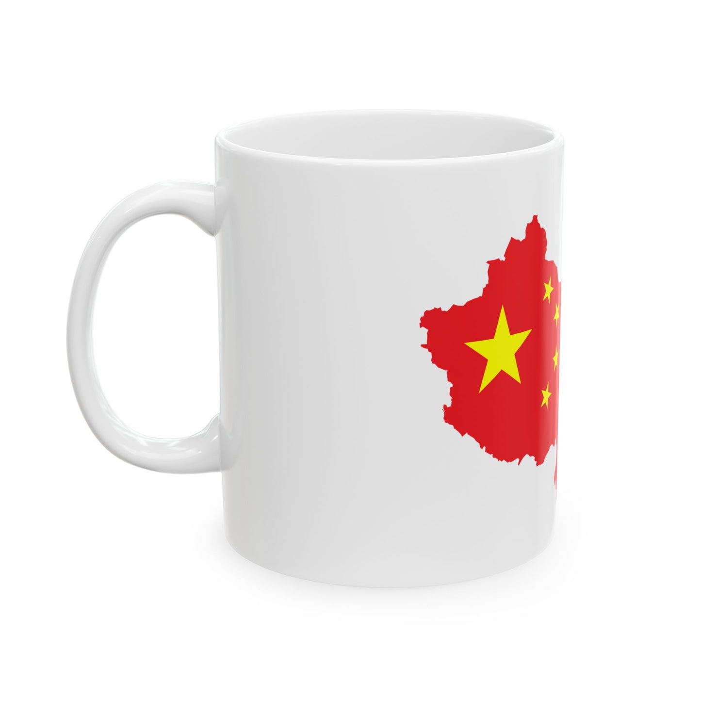 Flag-map of the Peoples Republic of China (China) White Coffee Mug-Go Mug Yourself