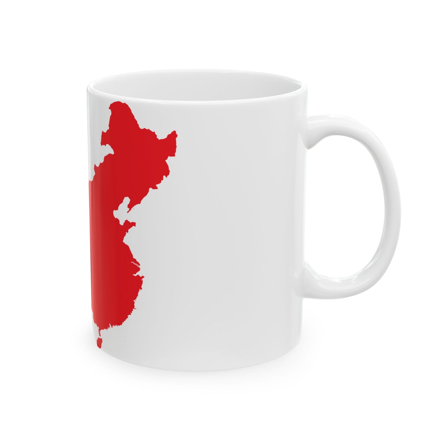 Flag-map of the Peoples Republic of China (China) White Coffee Mug-Go Mug Yourself