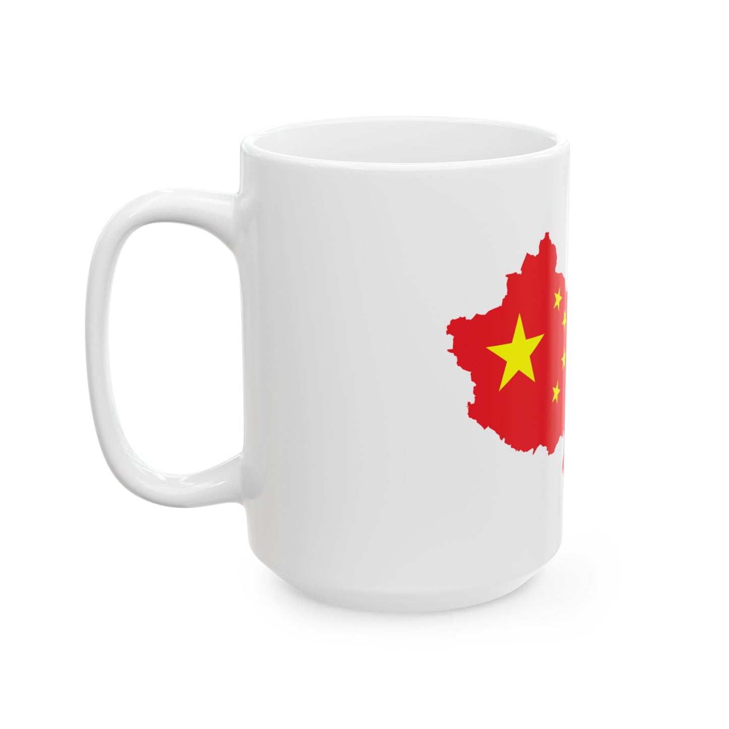 Flag-map of the Peoples Republic of China (China) White Coffee Mug-Go Mug Yourself