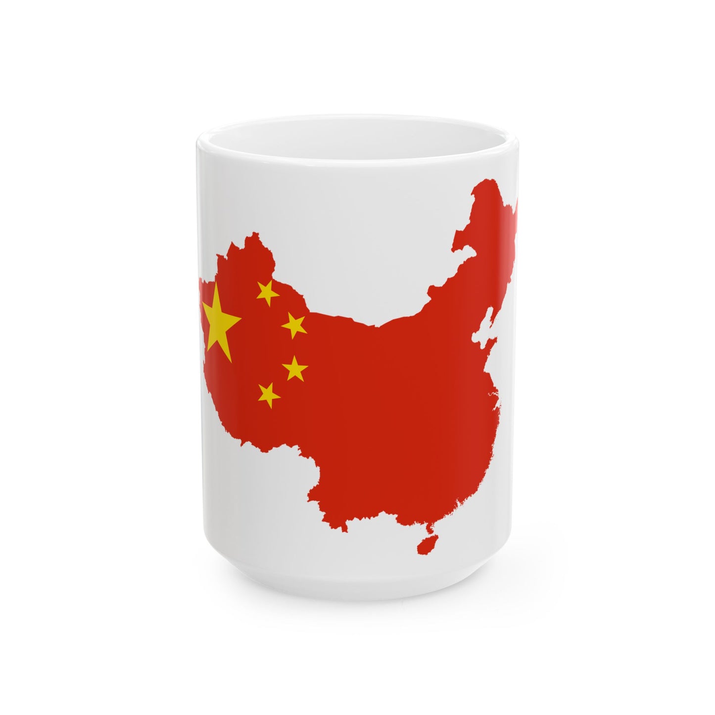 Flag-map of the Peoples Republic of China de-facto (China) White Coffee Mug-15oz-Go Mug Yourself