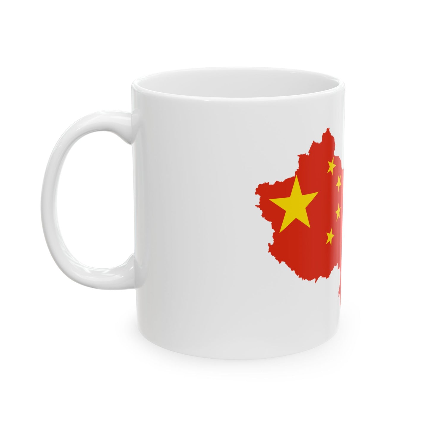 Flag-map of the Peoples Republic of China de-facto (China) White Coffee Mug-Go Mug Yourself