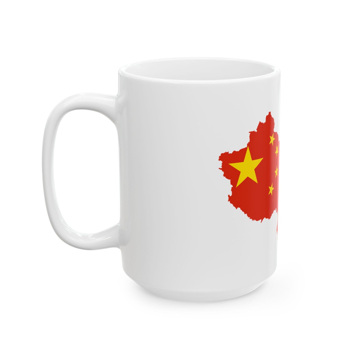 Flag-map of the Peoples Republic of China de-facto (China) White Coffee Mug-Go Mug Yourself