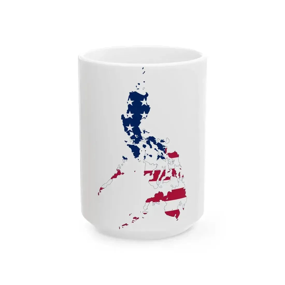 Flag map of the Philippines 1912-1946 (Philippines) White Coffee Mug 15oz - Go Mug Yourself